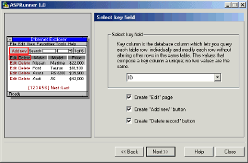 Choose key field